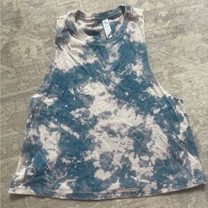 Blue and Cream Custom Tie-Dyed Tank Top